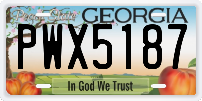 GA license plate PWX5187