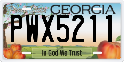 GA license plate PWX5211