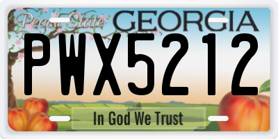 GA license plate PWX5212