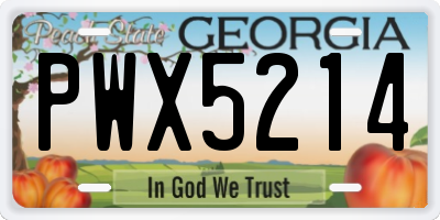 GA license plate PWX5214