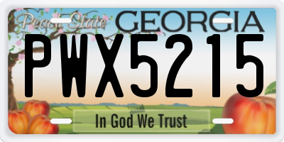 GA license plate PWX5215