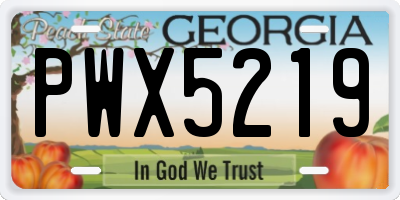 GA license plate PWX5219