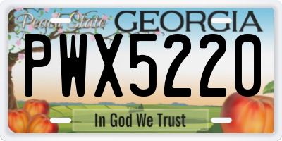 GA license plate PWX5220