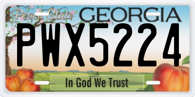 GA license plate PWX5224