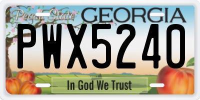 GA license plate PWX5240