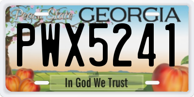 GA license plate PWX5241