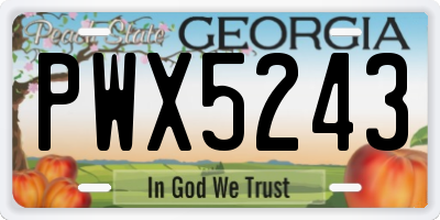 GA license plate PWX5243