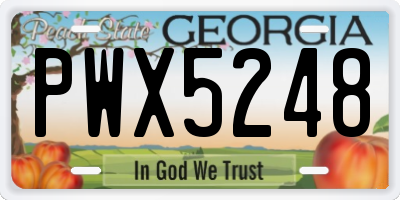 GA license plate PWX5248