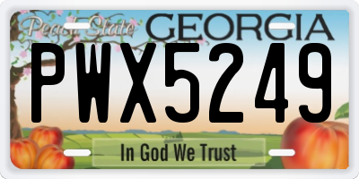 GA license plate PWX5249