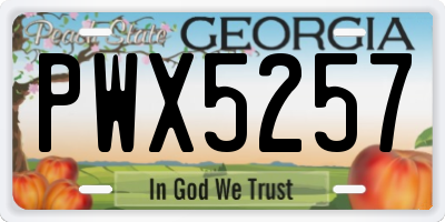 GA license plate PWX5257