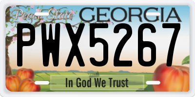 GA license plate PWX5267