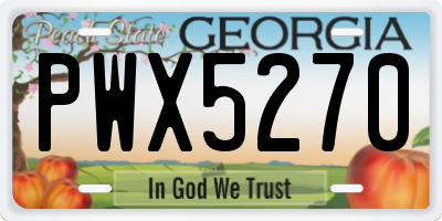 GA license plate PWX5270