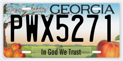 GA license plate PWX5271