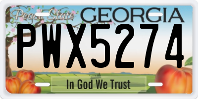 GA license plate PWX5274