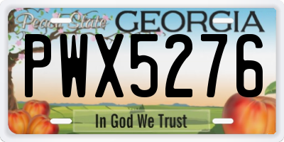 GA license plate PWX5276