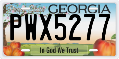 GA license plate PWX5277