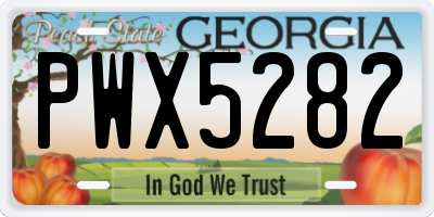 GA license plate PWX5282