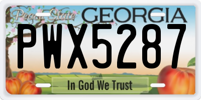 GA license plate PWX5287