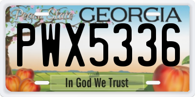 GA license plate PWX5336