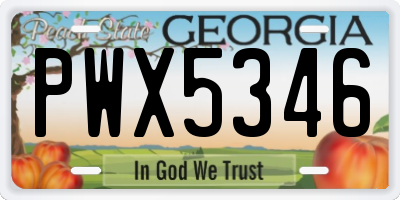 GA license plate PWX5346
