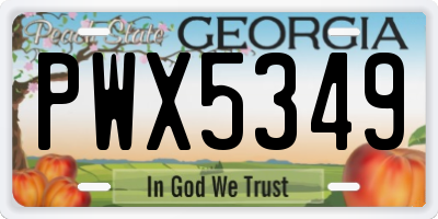 GA license plate PWX5349