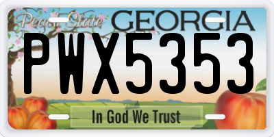 GA license plate PWX5353