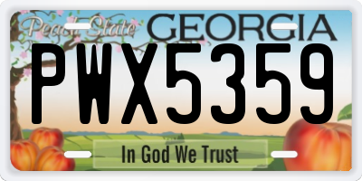 GA license plate PWX5359
