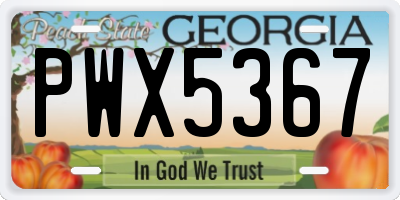 GA license plate PWX5367