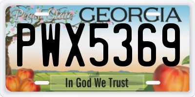 GA license plate PWX5369