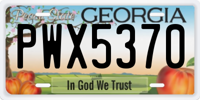 GA license plate PWX5370