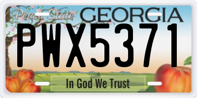 GA license plate PWX5371