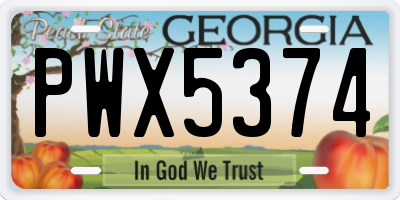 GA license plate PWX5374