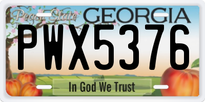 GA license plate PWX5376