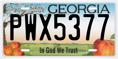 GA license plate PWX5377