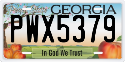 GA license plate PWX5379