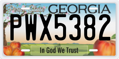 GA license plate PWX5382
