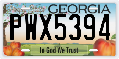GA license plate PWX5394