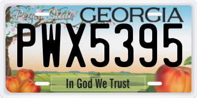 GA license plate PWX5395