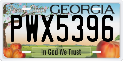 GA license plate PWX5396