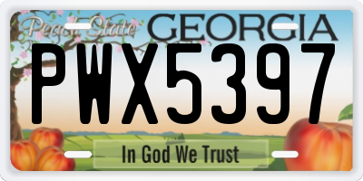 GA license plate PWX5397