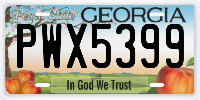 GA license plate PWX5399