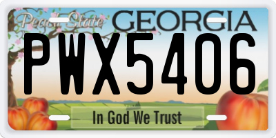 GA license plate PWX5406