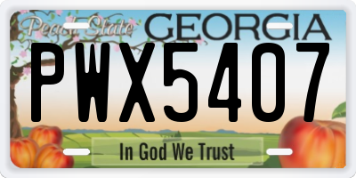 GA license plate PWX5407