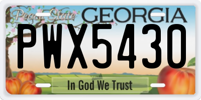 GA license plate PWX5430