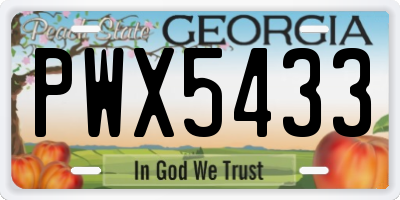 GA license plate PWX5433