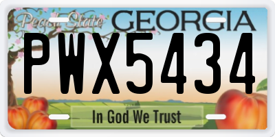 GA license plate PWX5434