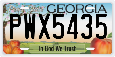 GA license plate PWX5435