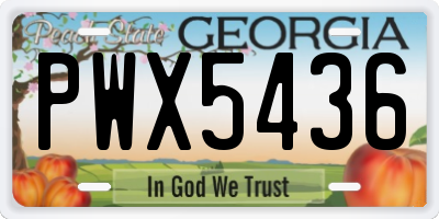 GA license plate PWX5436