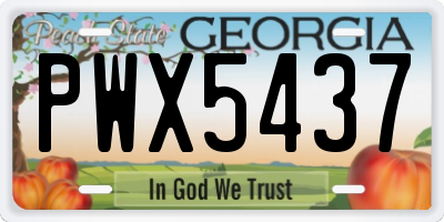 GA license plate PWX5437