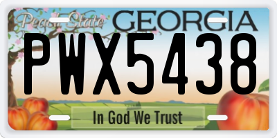 GA license plate PWX5438